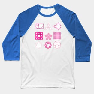 9 Fractals- pink Baseball T-Shirt